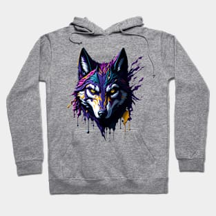 Boldly Hued Wolf Hoodie